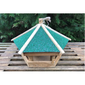 Fuglehus med grnt tagpaptag 44cm