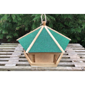 Fuglehus med grnt tagpaptag 54cm