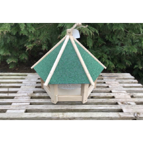 Fuglehus med net, grnt tagpaptag 54cm