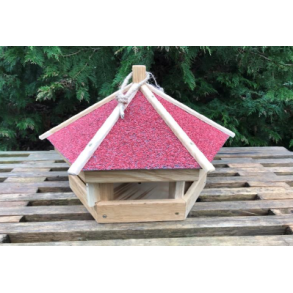 Fuglehus m/rdt tagpaptag