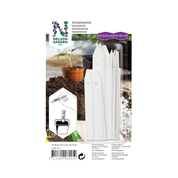 Stiketiketter i hvid